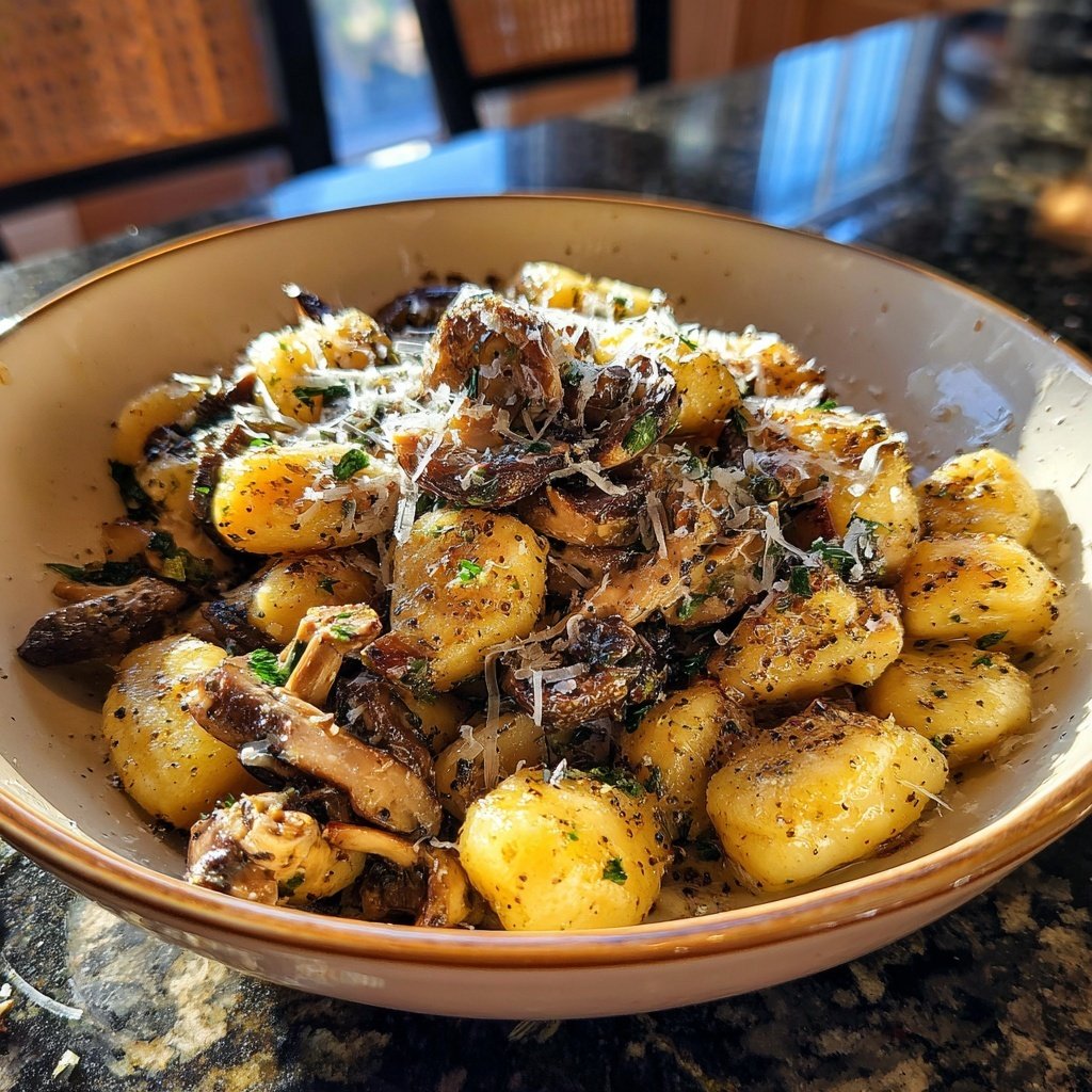 Valentine Dinner Truffle Mushroom Gnocchi