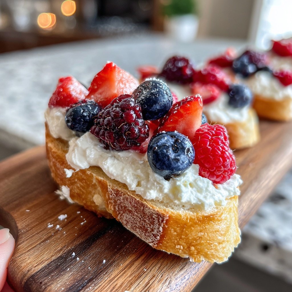 Crostini with Whipped Feta and Berries