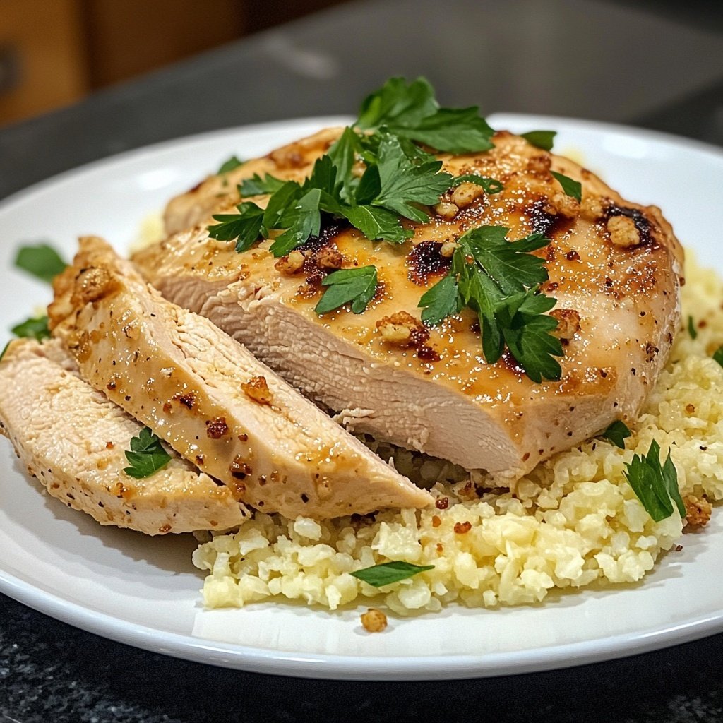 Chicken Breast with Cauliflower Rice