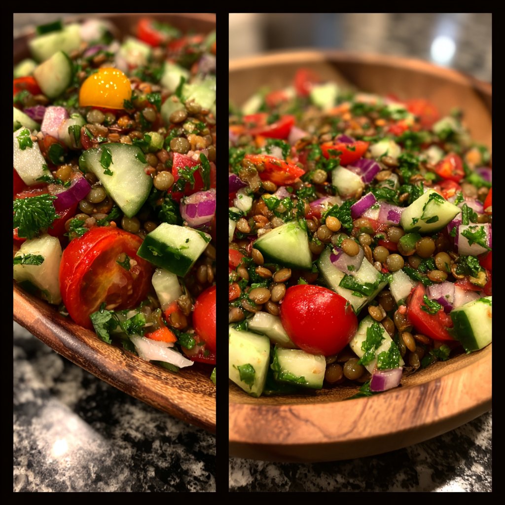 Healthy Mediterranean Lentil Salad