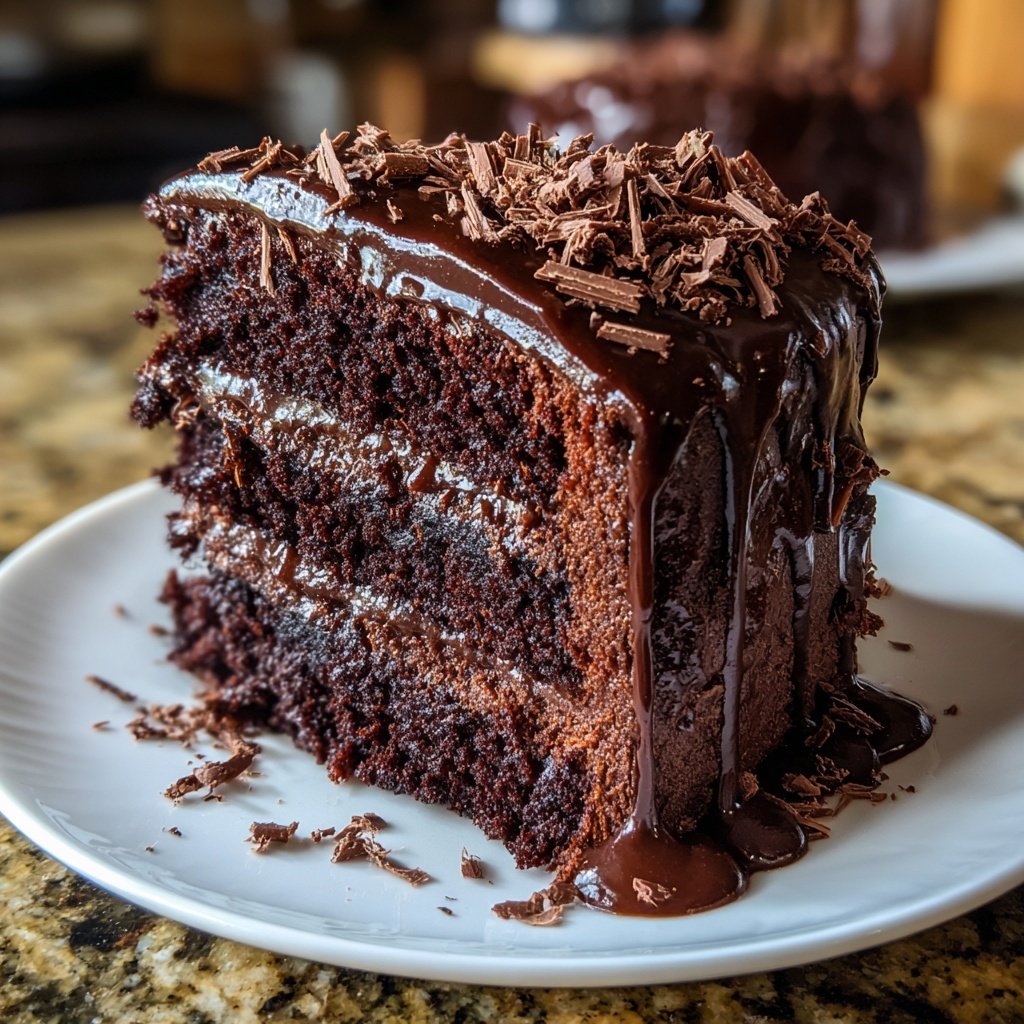 Moist Chocolate Cake With Rich Ganache