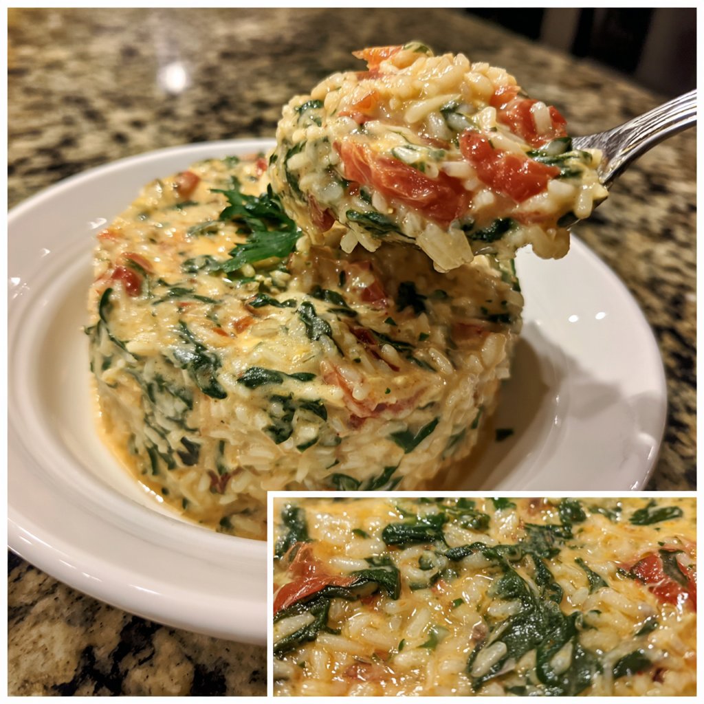 Creamy Spinach Tomato Rice