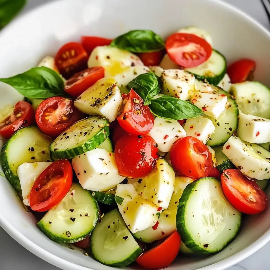 Easy Cucumber Caprese Salad