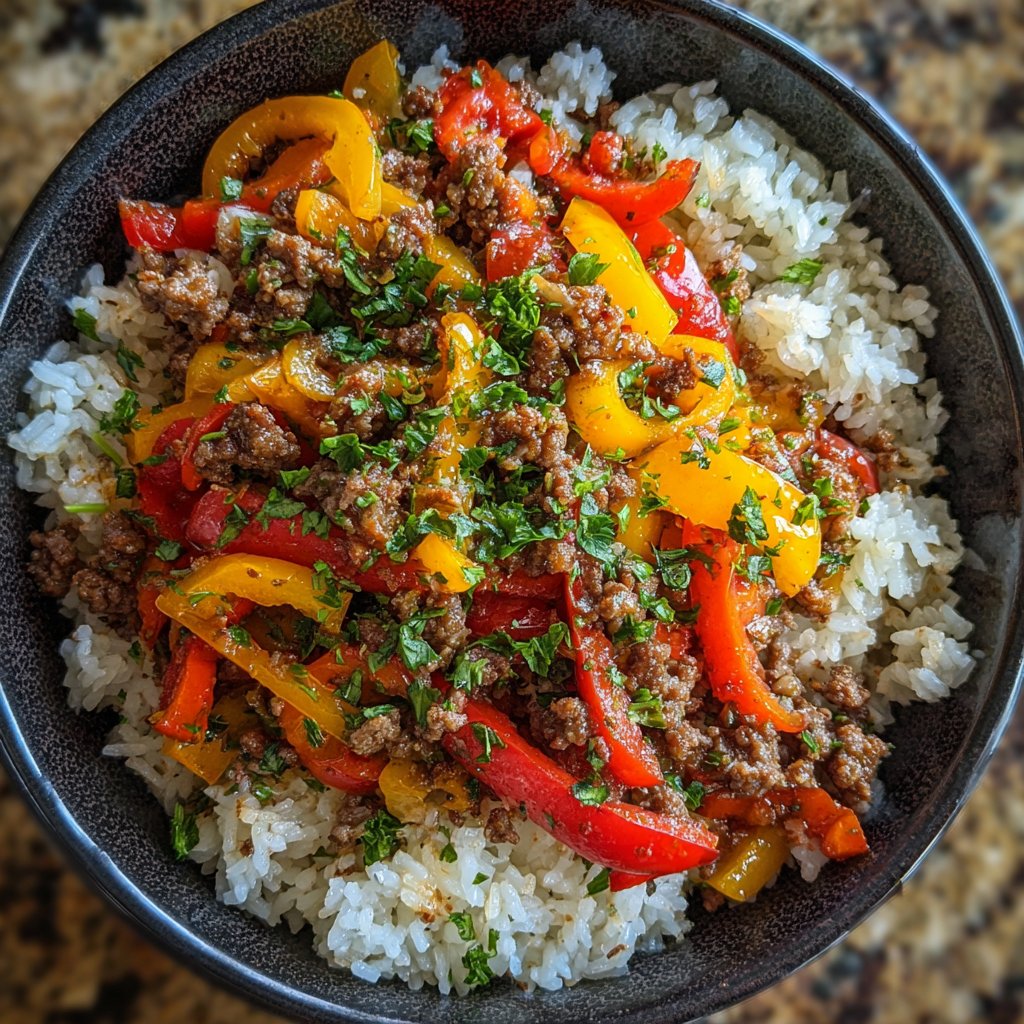 Quick Ground Beef Stir Fry With Rice
