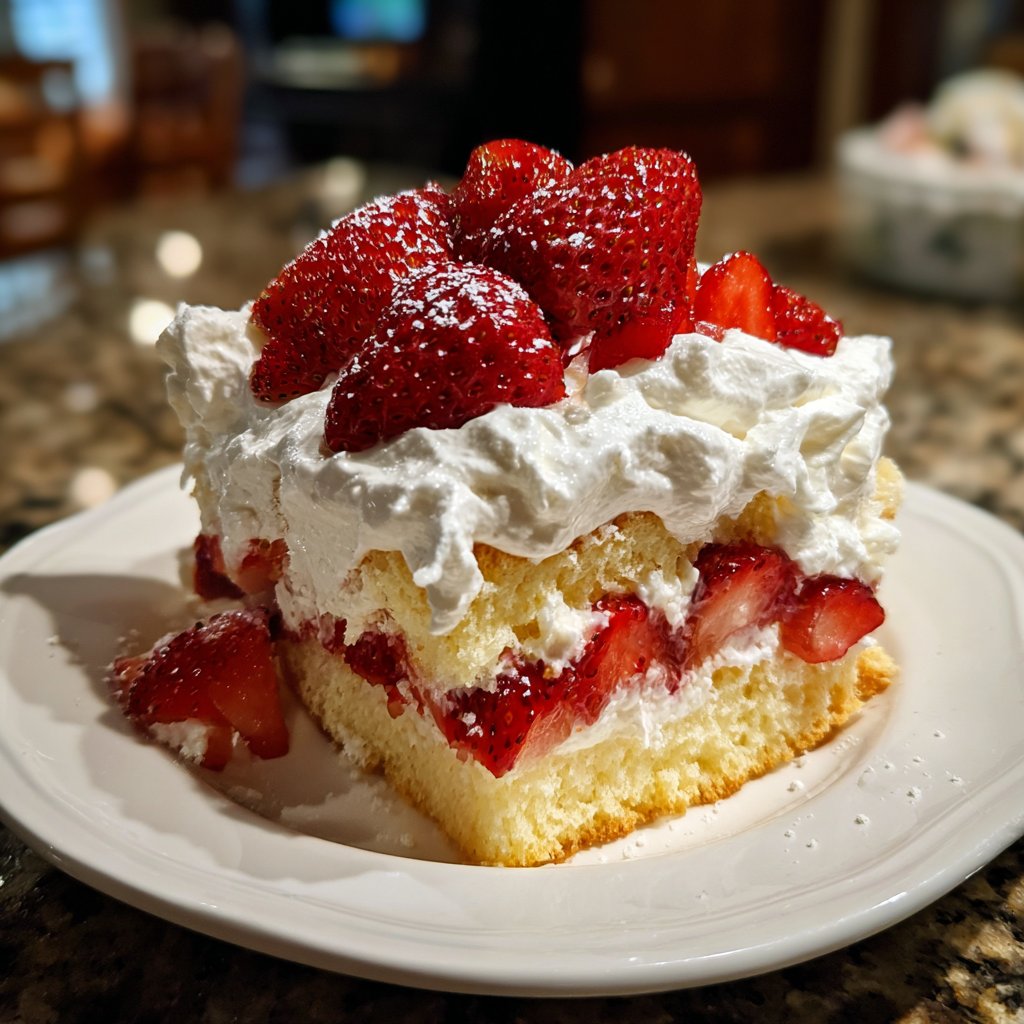 Strawberry Shortcake With Fluffy Whipped Cream