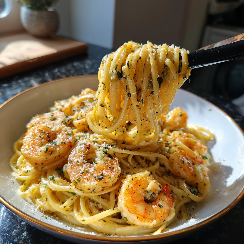 Creamy Garlic Shrimp Pasta