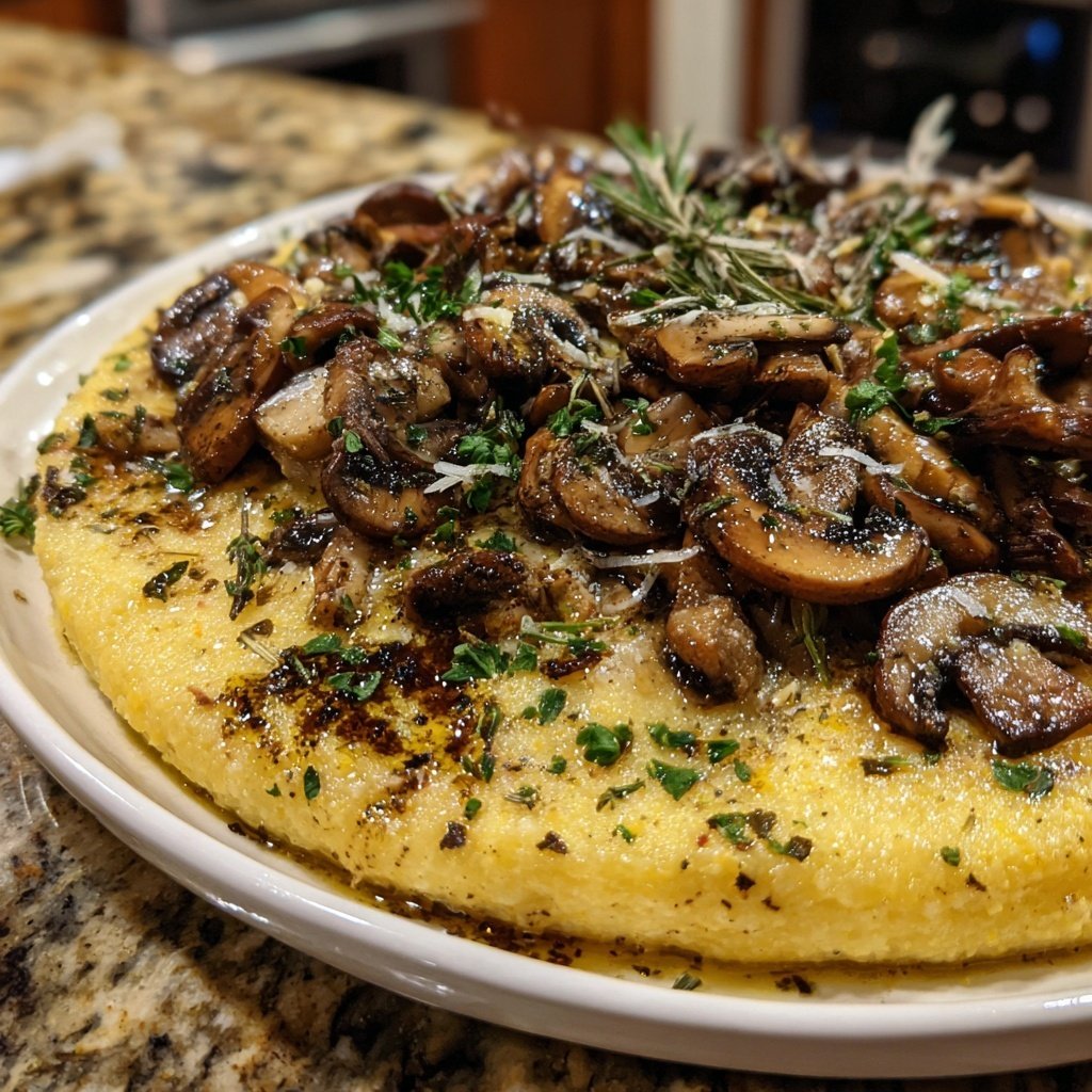 Romantic Parmesan Polenta with Mushrooms
