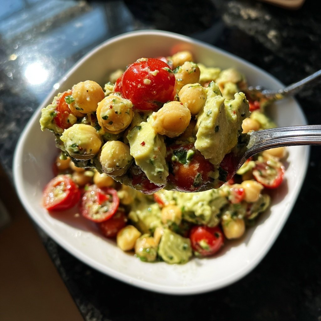 Healthy & Light Avocado Chickpea Salad