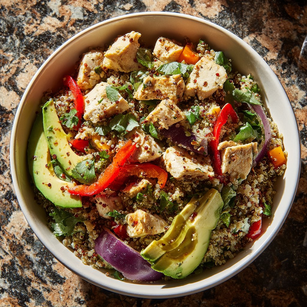 High Protein Chicken Quinoa Bowl
