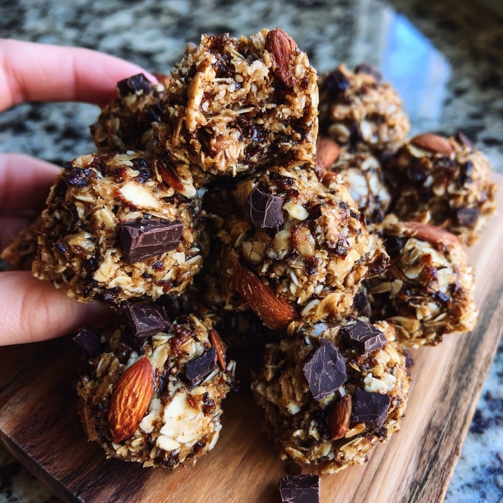 Chocolate Almond Coconut Granola Bites