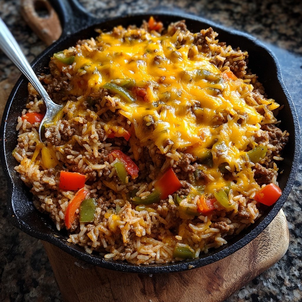 Ground Beef And Rice Comfort Skillet