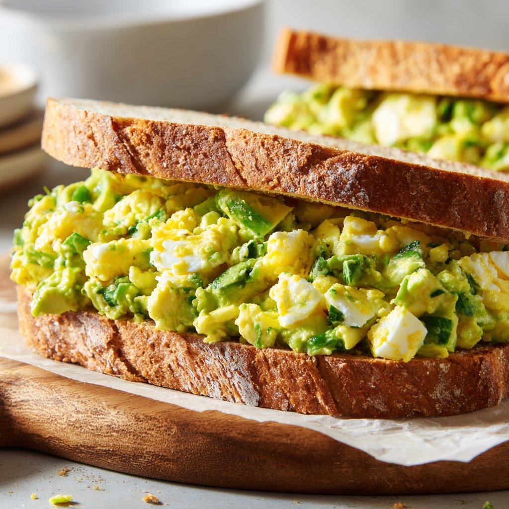 Budget-Friendly Avocado Egg Salad Sandwich Lunch