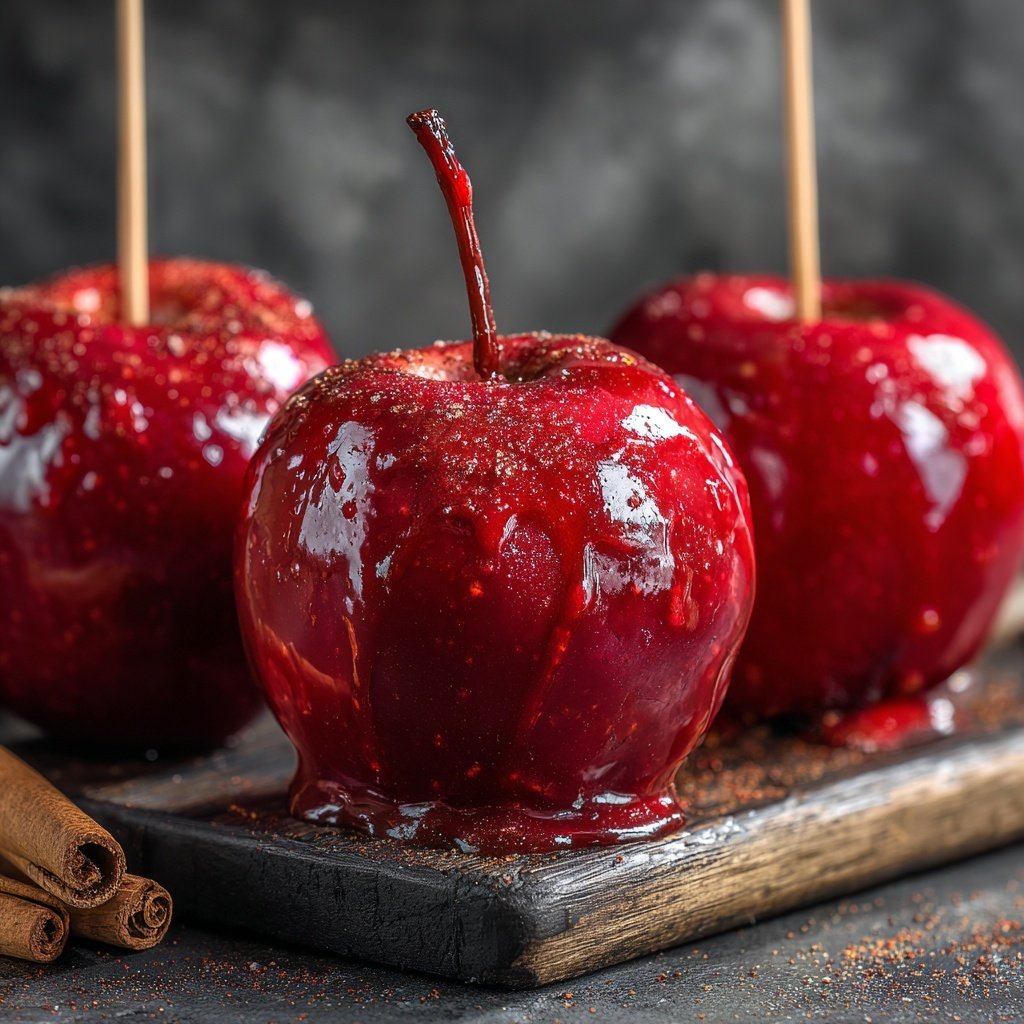 Red Candy Apples With Cinnamon