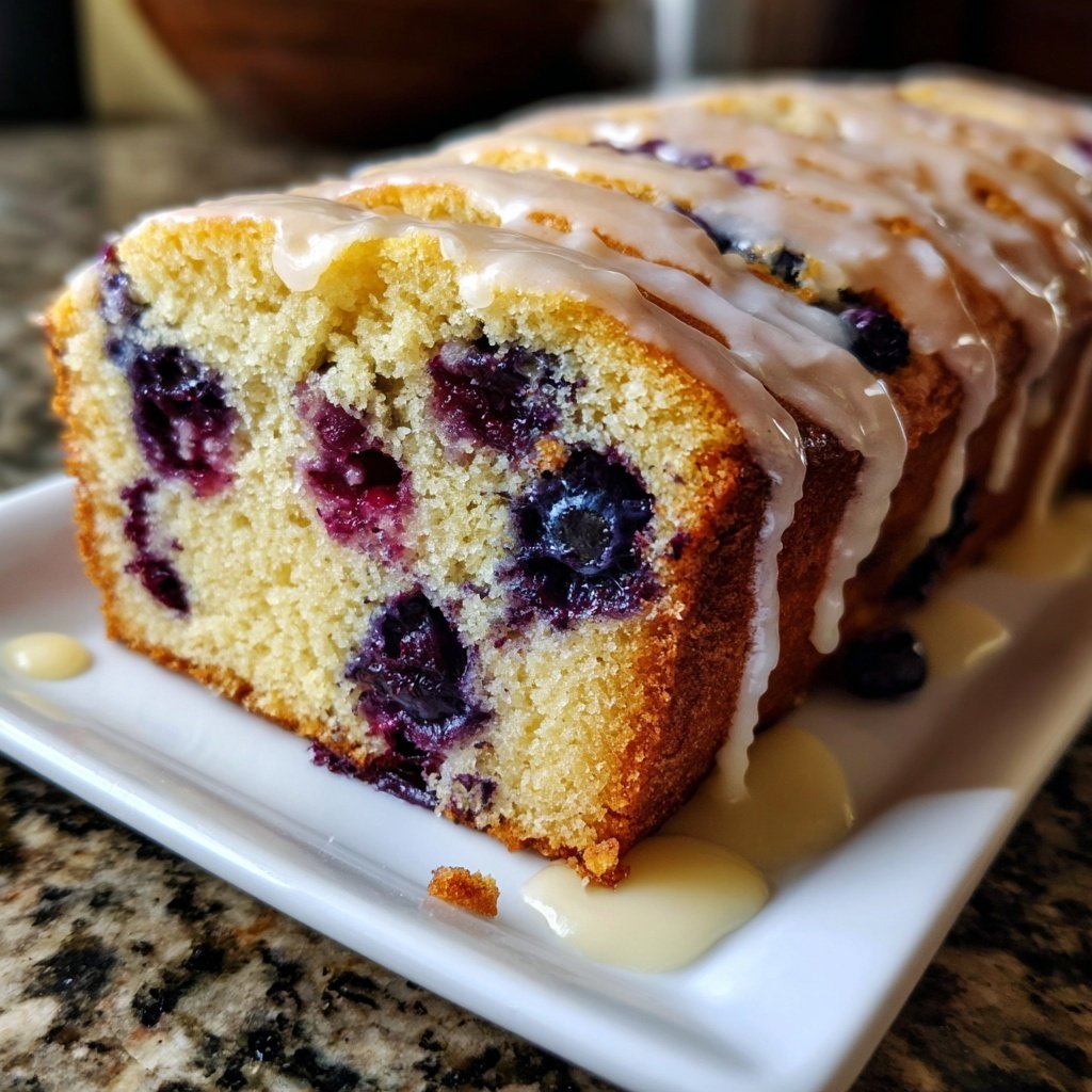 Blueberry Lemon Bread Glazed
